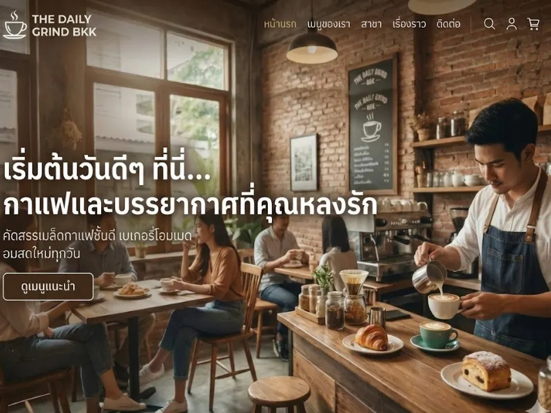 ตัวอย่างเว็บไซต์ร้านอาหาร คาเฟ่
